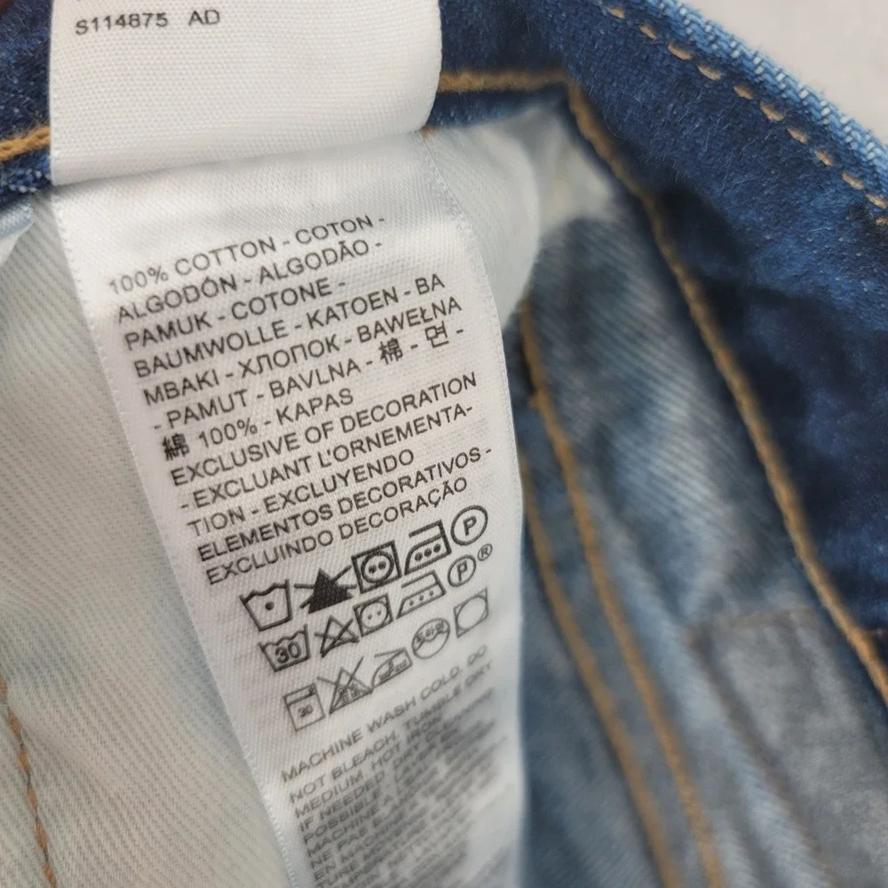 Levis 501 ST Mens 29x34 Jeans Cotton Blue Straight Leg Button Fly Classic - Picture 6 of 7